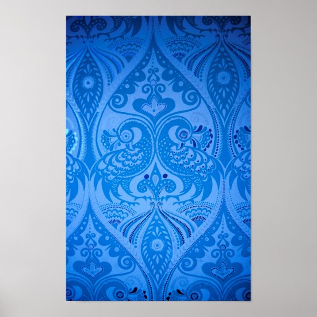 Blaue Pfauenvögel Poster (Vorne)