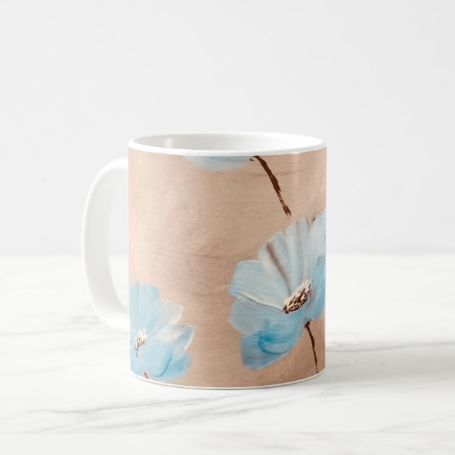 Blaue Pfeffer im Gras Kaffeetasse (Vorderseite Links)