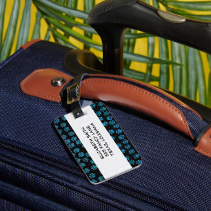 Blaue Pfeifen, Glitzer Paws, Blauer Glitzer, Hunde Gepäckanhänger