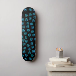 Blaue Pfeifen, Glitzer Paws, Blauer Glitzer, Hunde Skateboard