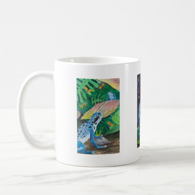 Blaue Pfeil-Frosch-Tasse Kaffeetasse (Links)