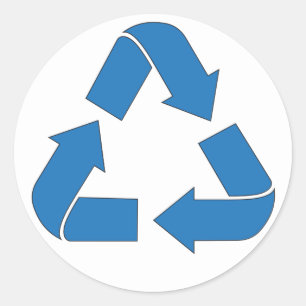 Blaue Pfeile gerecycelt Runder Aufkleber