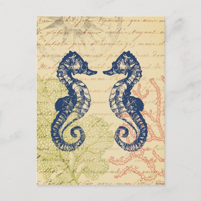 Blaue Pferde Postkarte (Vorderseite)