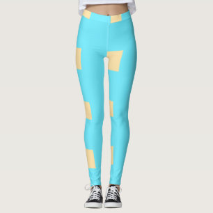 Blaue Pfirsich-Karomuster einfache retro-rustikale Leggings