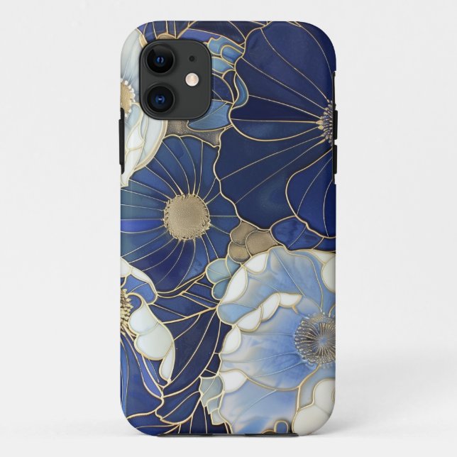 Blaue Pflaumen Vintag Inspiriert Case-Mate iPhone Hülle (Rückseite)