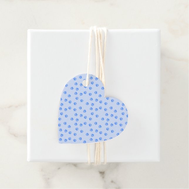 Blaue Pfoten Geschenkanhänger (Beispiel)