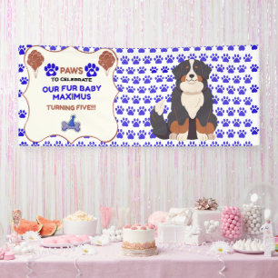 BLAUE PFOTEN Haustier Junge Geburtstag Adoption 6' Banner