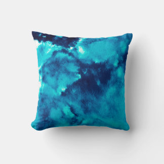 Blaue Phantom-Mode Muster Dirty Plash Wasserfarbe Kissen