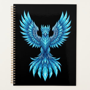 Blaue Phoenix-Aufsteigende-Notizbuch - Fantasy-Kun Planer