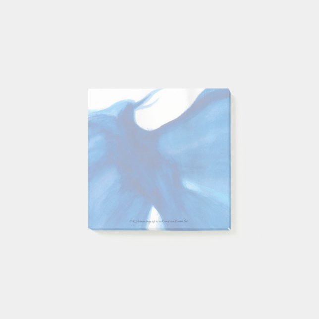Blaue Phoenix-Post-It-Notizen Post-it Klebezettel (Vorderseite)