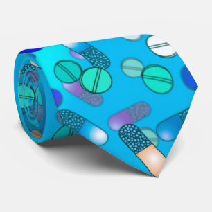 Blaue Pillen Wissenschaft Krawatte