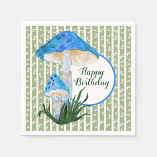 Blaue Pilze auf Aspen Geburtstag Serviette
