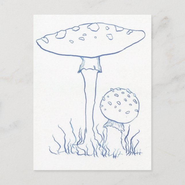 Blaue Pilze Postkarte (Vorderseite)