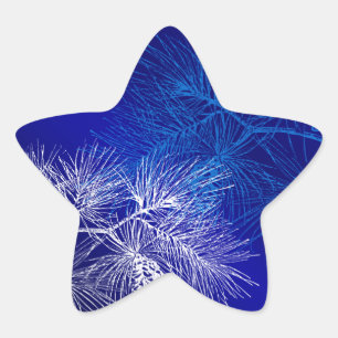 Blaue Pine Muster Sticker Vorlage