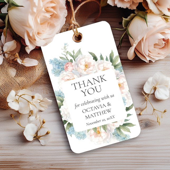 BLAUE PINK BLOOMING BLUME WEDEN Vielen Dank Geschenkanhänger (Von Creator hochgeladen)