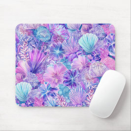 BLAUE PINKFARBENE LILA UNTERWASSERPFLANZEN & MEERE MOUSEPAD