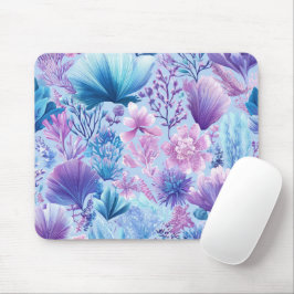 BLAUE PINKFARBENE LILA UNTERWASSERPFLANZEN & MEERE MOUSEPAD