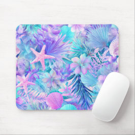 BLAUE PINKFARBENE LILA UNTERWASSERPFLANZEN & MEERE MOUSEPAD