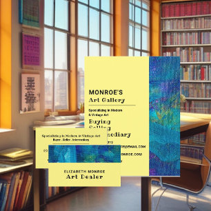 Blaue Pinselstriche, Kunsthändler, Galerie Flyer