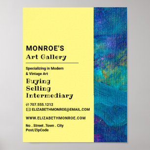 Blaue Pinselstriche, Kunsthändler, Galerienwerbung Poster
