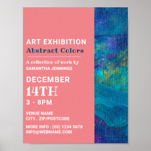 Blaue Pinselstriche, Künstlerausstellungswerbung Poster
