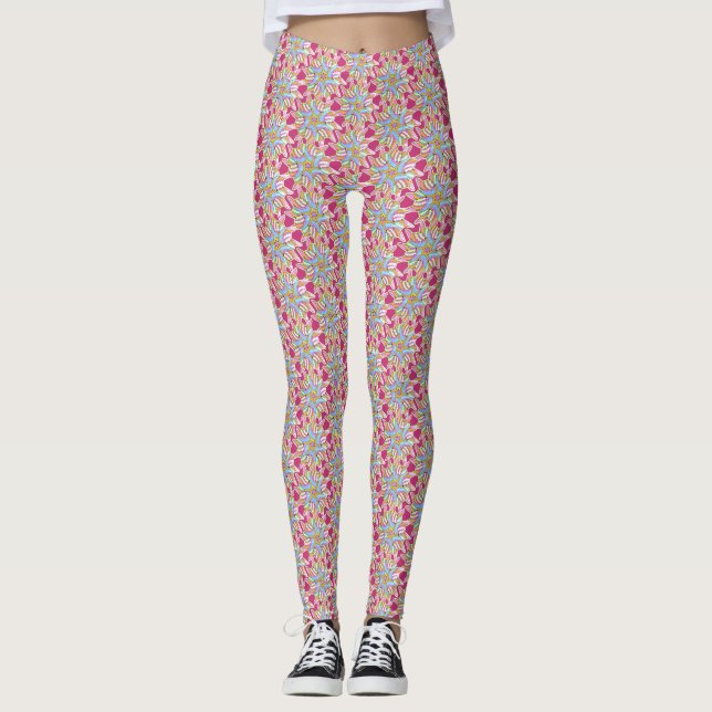 Blaue Pinwheels - Leggings (Vorderseite)
