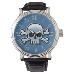Blaue Piratenflagge Armbanduhr