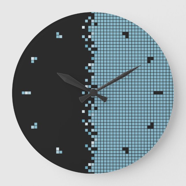Blaue Pixel, Computergehäuse-Uhr Große Wanduhr (Vorderseite)