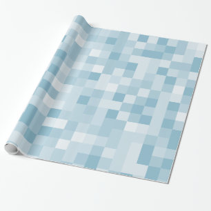 Blaue Pixel Geschenkpapier
