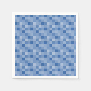 Blaue Pixel-Quadrate Musterpapierserien Serviette
