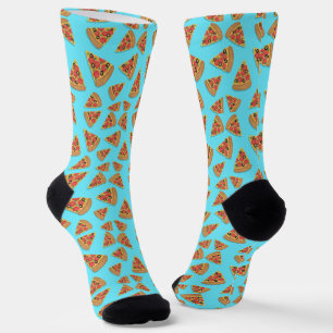 Blaue Pizza-Muster Süße Neuheit Socken