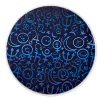 Blaue Planetensymbole Mystical Universe Planets