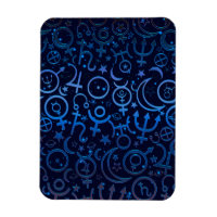 Blaue Planetensymbole Mystical Universe Planets