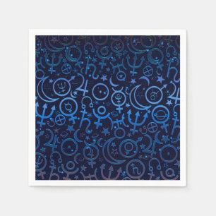 Blaue Planetensymbole Mystisches Universum Planete Serviette