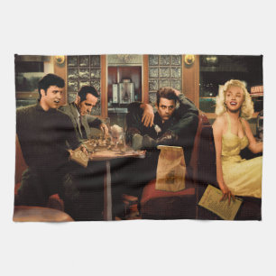 Blaue Platte 2 Geschirrtuch