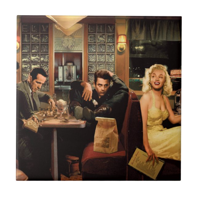 Blaue Platte Fliese (Vorderseite)