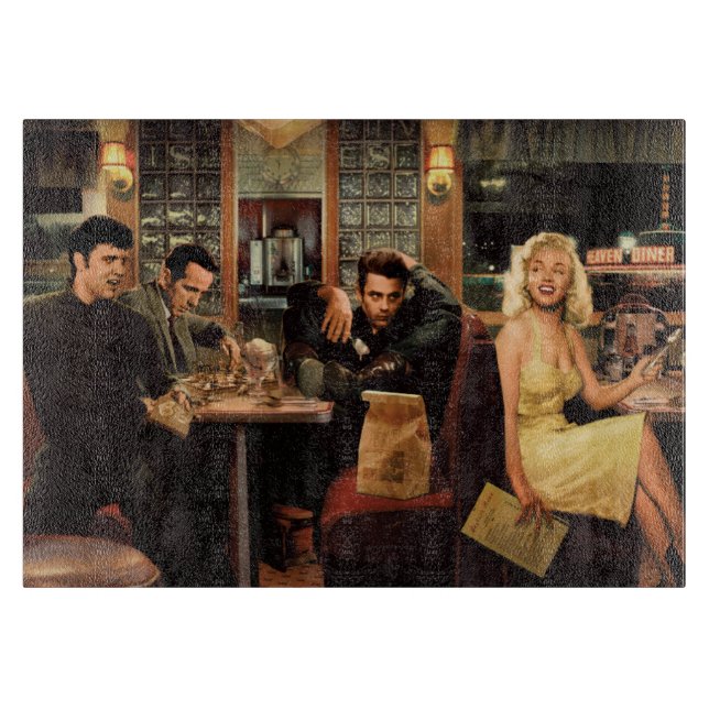 Blaue Platte Schneidebrett (Vorderseite)