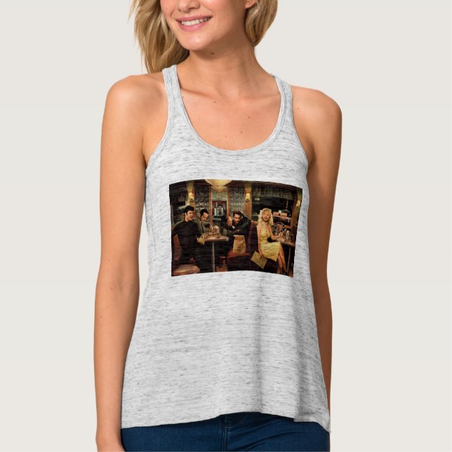 Blaue Platte Tank Top (Vorderseite)