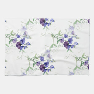 Blaue Platterbsen Gartenmuster Blume Geschirrtuch