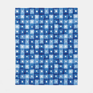 Blaue Plätze, Aquarellfarben Nahtloses Mosaik. Fleecedecke