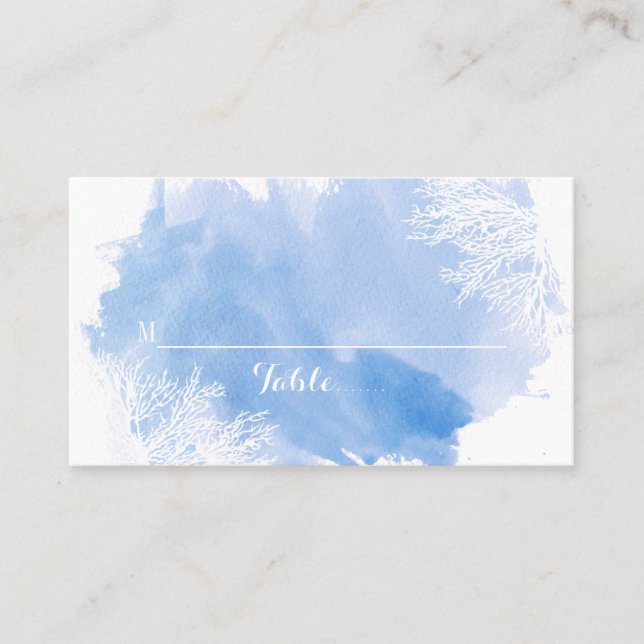 Blaue Platzkarte des Korallenriffs (Vorderseite)