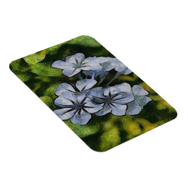 Blaue Plumbago-Blossom-Malerei Magnet (Rechte Seite)