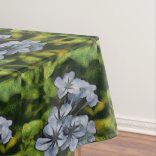 Blaue Plumbago-Blossom-Malerei Tischdecke