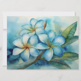 Blaue Plumeria Karte