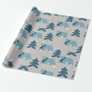 BLAUE POLAR BEAR CHRISTMAS GESCHENKPAPIER
