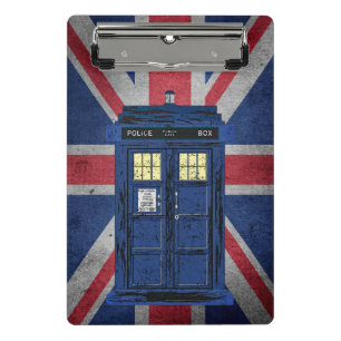 Blaue Polizei-allgemeine Telefonzelle - BRITISCHE Mini Klemmbrett
