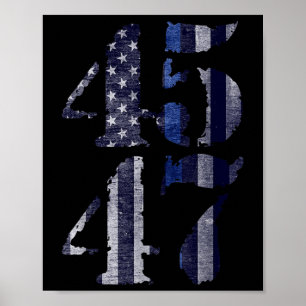 Blaue Polizei lebt 45 47 Trump für Präsident 2024 Poster