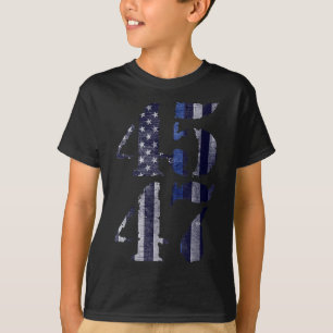 Blaue Polizei lebt 45 47 Trump für Präsident 2024 T-Shirt