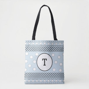 Blaue Polka Dots Geometrisches Muster Monogram