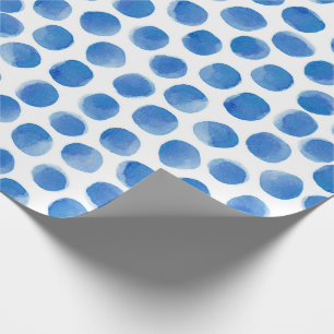 Blaue Polka-Dots-Muster  Geschenkpapier